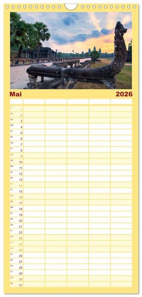 Produktbild: Familienplaner 2026 - Asien - Kontinent der Farben mit 5 Spalten (Wandkalender, 21 x 45 cm) CALVENDO