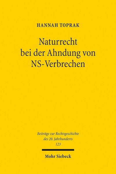 Produktbild: Naturrecht bei der Ahndung von NS-Verbrechen