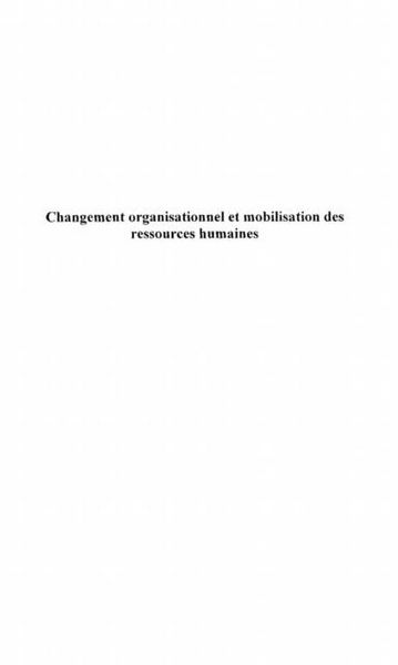 Produktbild: Changement organisationnel et mobilisation des ressources hu