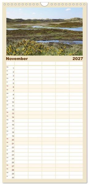 Produktbild: Familienplaner 2027 - Vielf&auml;ltiges Sylt - Mehr als Strand mit 5 Spalten (Wandkalender, 21 x 45 cm) CALVENDO