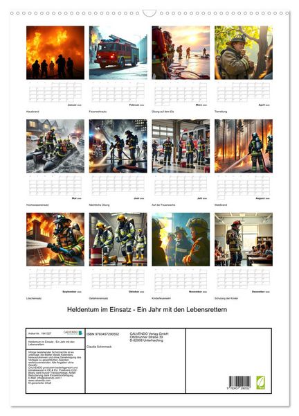 Produktbild: Heldentum im Einsatz - Ein Jahr mit den Lebensrettern (Wandkalender 2026 DIN A2 hoch), CALVENDO Monatskalender