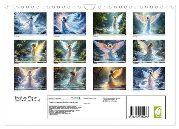 Produktbild: Engel und Wasser - Ein Band der Anmut (Wandkalender 2026 DIN A4 quer), CALVENDO Monatskalender