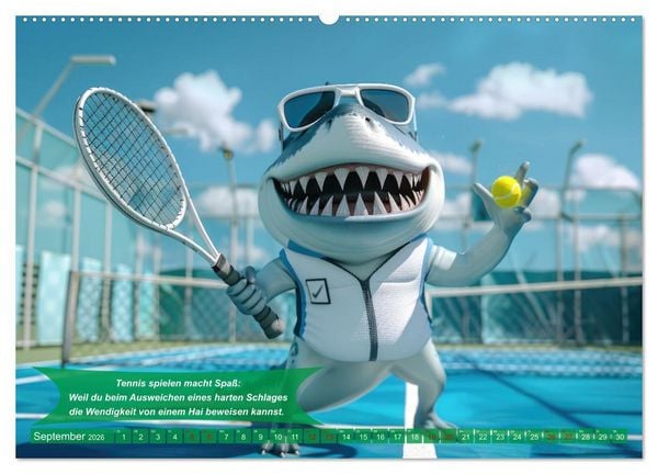 Produktbild: Der tierisch lustige Tennis-Kalender (Wandkalender 2026 DIN A2 quer), CALVENDO Monatskalender