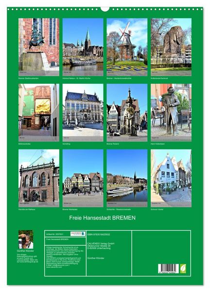 Produktbild: Freie Hansestadt BREMEN (Wandkalender 2026 DIN A2 hoch), CALVENDO Monatskalender
