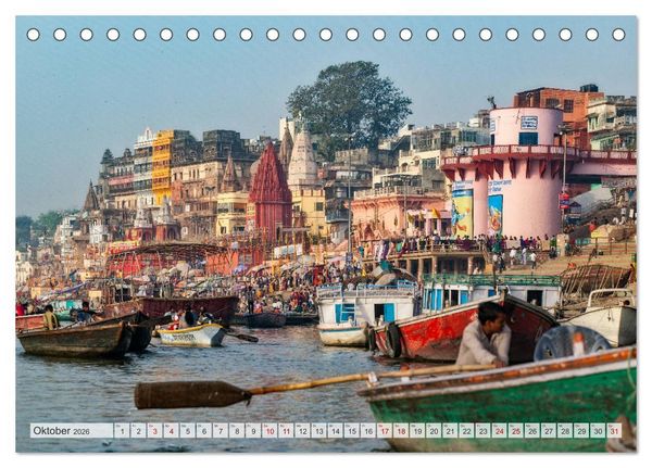 Produktbild: INDIEN Allahabad Haridwar Varanasi Vrindavan (Tischkalender 2026 DIN A5 quer), CALVENDO Monatskalender