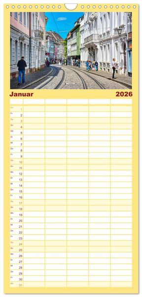 Produktbild: Familienplaner 2026 - Freiburg - Die entspannte Stadt im Breisgau mit 5 Spalten (Wandkalender, 21 x 45 cm) CALVENDO