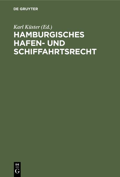 Produktbild: Hamburgisches Hafen- und Schiffahrtsrecht