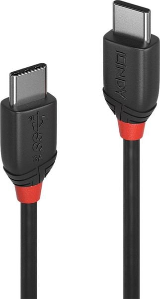 LINDY USB-Kabel USB 3.2 Gen2x2 USB-C® Stecker, USB-C® Stecker 1.50 m Schwarz beidseitig verwendbarer Stecker 36907