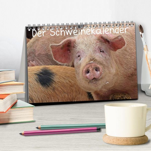 Produktbild: Der Schweinekalender (Tischkalender 2026 DIN A5 quer), CALVENDO Monatskalender