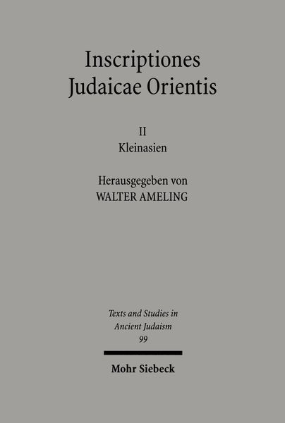 Produktbild: Inscriptiones Judaicae Orientis