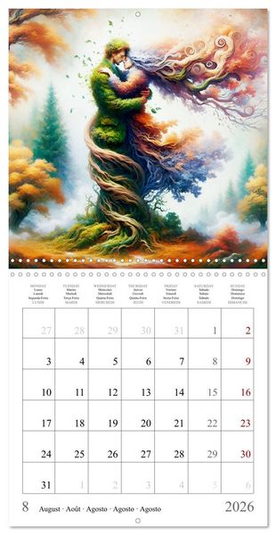 Produktbild: Arbres de l'amour (Calendrier mural carr&eacute; 2026 30x30 cm) Calendrier double avec une page pour vos prises de notes