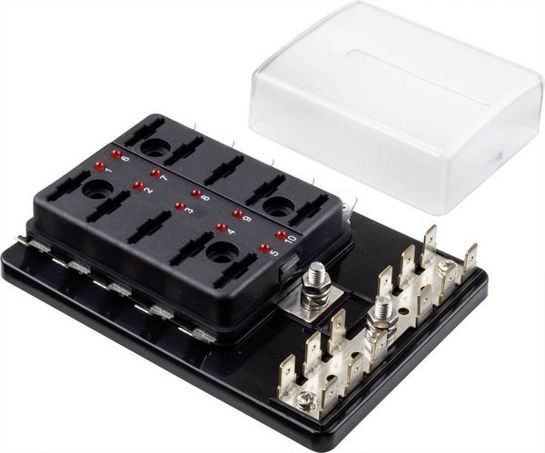 Produktbild: TRU COMPONENTS TC-9070604 KFZ-Sicherungshalter mit Statusanzeige Passend f&uuml;r (Sicherungen) Flachsicherung Standard 30 A 32 V/DC 1 St.