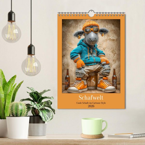 Produktbild: Schafwelt. Coole Schafe im Cartoon-Style (Wandkalender 2026 DIN A4 hoch), CALVENDO Monatskalender