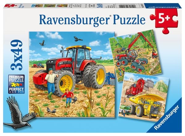 Puzzle Ravensburger Große Maschinen 3 X 49 Teile