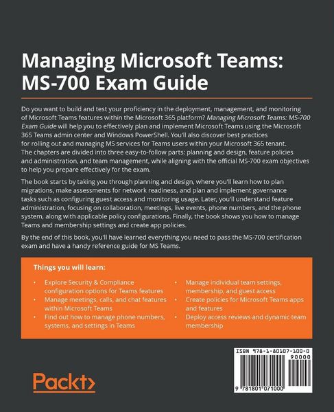 Produktbild: Managing Microsoft Teams MS-700 Exam Guide