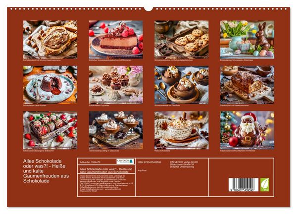 Produktbild: Alles Schokolade oder was?! - Hei&szlig;e und kalte Gaumenfreuden aus Schokolade (hochwertiger Premium Wandkalender 2026 DIN A2 quer), Kunstdruck in Hochglanz