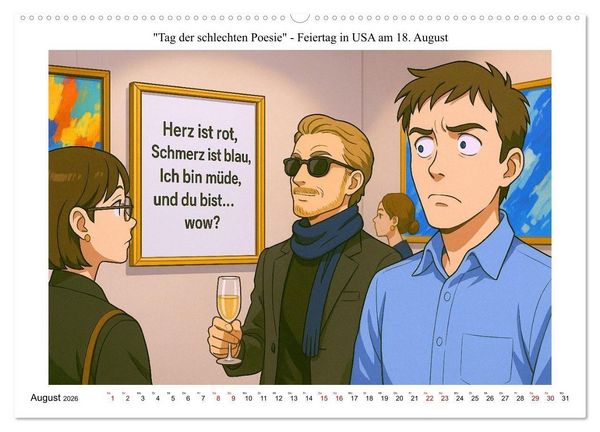 Produktbild: Kalender der kuriosen Feiertage (hochwertiger Premium Wandkalender 2026 DIN A2 quer), Kunstdruck in Hochglanz