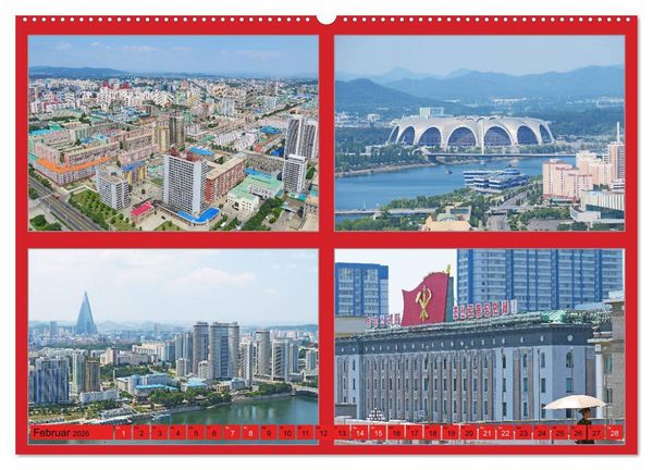 Produktbild: NORDKOREA - SCH&Ouml;NES UNGEW&Ouml;HNLICHES FARBIGES FREUNDLICHES (hochwertiger Premium Wandkalender 2026 DIN A2 quer), Kunstdruck in Hochglanz