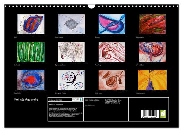 Produktbild: Feinste Aquarelle (Wandkalender 2026 DIN A3 quer), CALVENDO Monatskalender