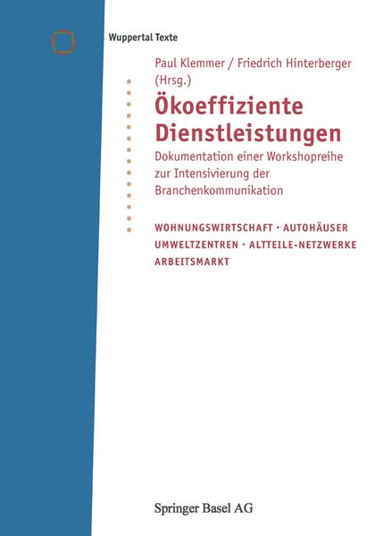 Produktbild: &Ouml;koeffiziente Dienstleistungen