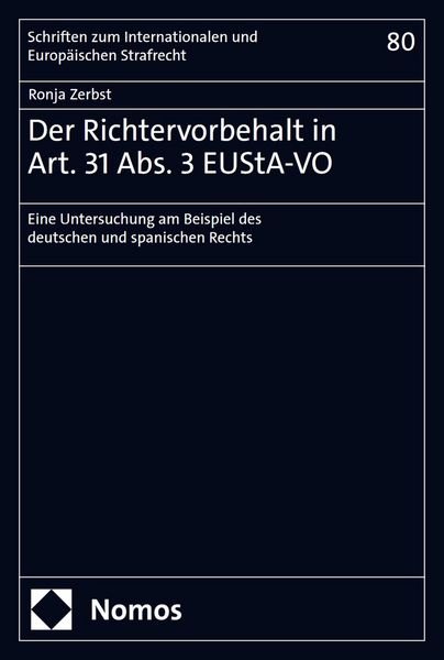 Produktbild: Der Richtervorbehalt in Art. 31 Abs. 3 EUStA-VO