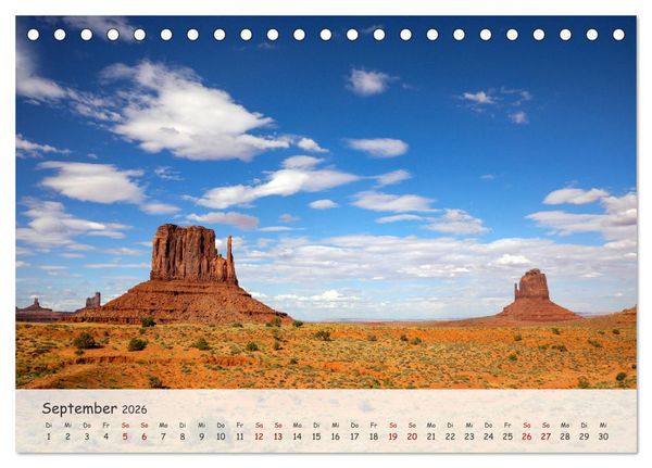 Produktbild: Monument Valley - Faszinierende Westernkulisse in den USA (Tischkalender 2026 DIN A5 quer), CALVENDO Monatskalender