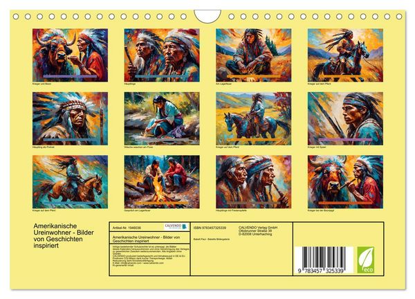 Produktbild: Amerikanische Ureinwohner - Bilder von Geschichten inspiriert (Wandkalender 2026 DIN A4 quer), CALVENDO Monatskalender
