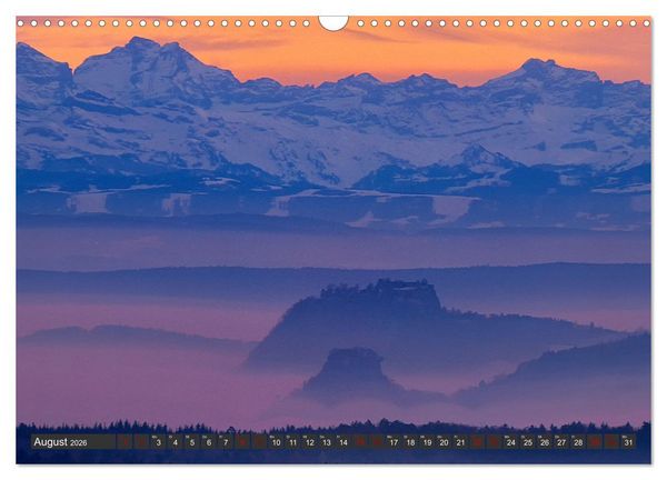 Produktbild: Alpen-Fernsichten von der S&uuml;dwestalb und Oberen Donau (Wandkalender 2026 DIN A3 quer), CALVENDO Monatskalender