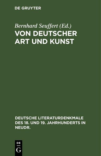 Produktbild: Von deutscher Art und Kunst