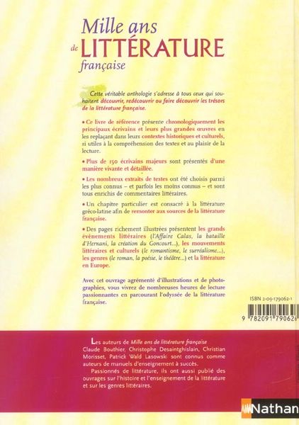 Produktbild: Mille ans de litt&eacute;rature fran&ccedil;aise