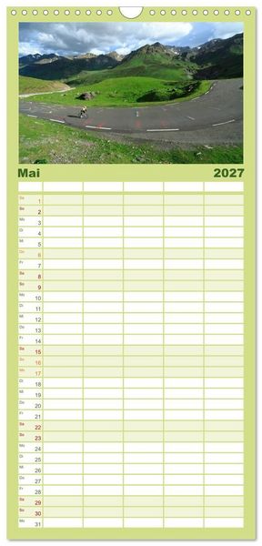 Produktbild: Familienplaner 2027 - Pyren&auml;enp&auml;sse mit dem Rennrad 2027 mit 5 Spalten (Wandkalender, 21 x 45 cm) CALVENDO