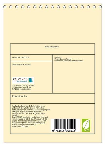 Produktbild: Rota Vicentina (Tischkalender 2026 DIN A5 hoch), CALVENDO Monatskalender