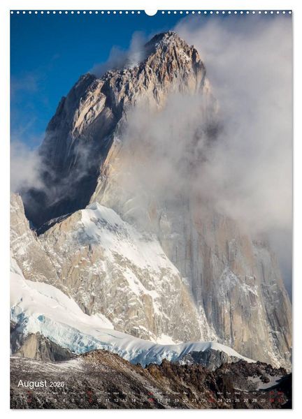 Produktbild: Majestic Mountains Cerro Torre & Fitzroy Patagonia / UK-Version (High Quality Premium Wall Calendar 2026 DIN A2 portrait),CALVENDO 12 Month Wall Calendar