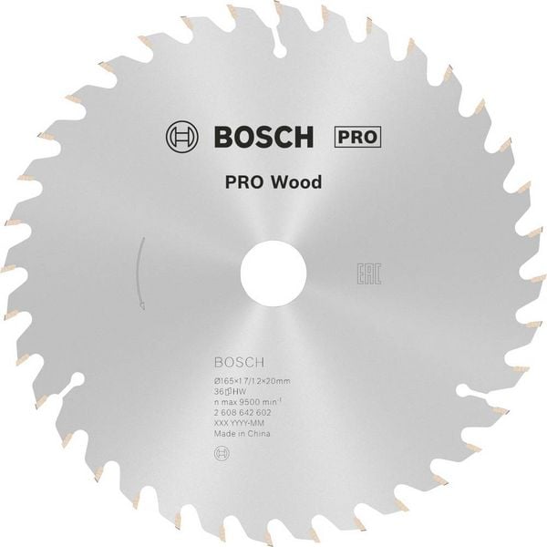 Produktbild: Bosch Accessories Optiline 2608642602 Hartmetall Kreiss&auml;geblatt 165 x 20 x 1.7 mm Z&auml;hneanzahl: 36 1 St.