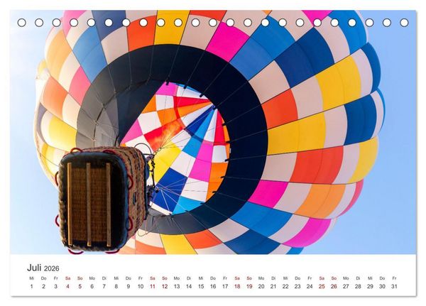 Produktbild: Kunterbunte Hei&szlig;luftballone (Tischkalender 2026 DIN A5 quer), CALVENDO Monatskalender