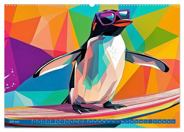 Produktbild: PINGUINE - modern Art (hochwertiger Premium Wandkalender 2026 DIN A2 quer), Kunstdruck in Hochglanz