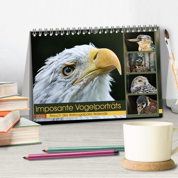 Produktbild: Imposante Vogelportr&auml;ts (Tischkalender 2026 DIN A5 quer), CALVENDO Monatskalender