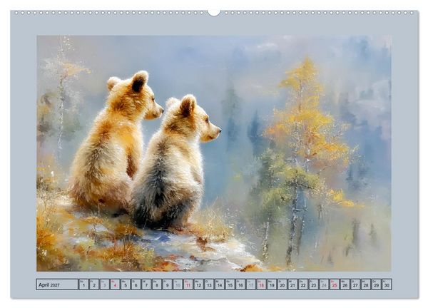 Produktbild: B&auml;renkinder. Kleine Waldseelen im Licht der Natur (Wandkalender 2027 DIN A2 quer), CALVENDO Monatskalender