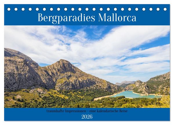 Produktbild: Bergparadies Mallorca (Tischkalender 2026 DIN A5 quer), CALVENDO Monatskalender