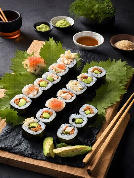 Produktbild: CALVENDO Puzzle Sushi - traumhafte K&ouml;stlichkeiten | 1000 Teile Lege-Gr&ouml;&szlig;e 64x48cm Foto-Puzzle f&uuml;r gl&uuml;ckliche Stunden