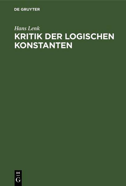 Produktbild: Kritik der logischen Konstanten
