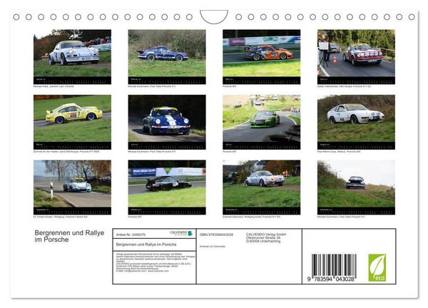 Produktbild: Bergrennen und Rallye im Porsche (Wandkalender 2027 DIN A4 quer), CALVENDO Monatskalender