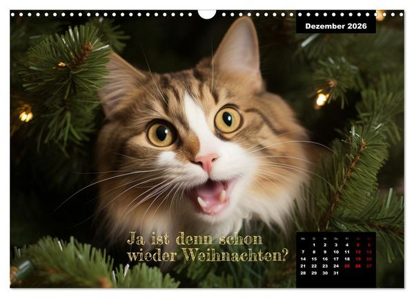 Produktbild: Katzen k&ouml;nnen alles, au&szlig;er traurig. (Wandkalender 2026 DIN A3 quer), CALVENDO Monatskalender