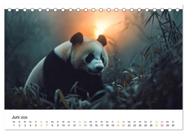 Produktbild: Panda - die Stimme der Wildnis (Tischkalender 2026 DIN A5 quer), CALVENDO Monatskalender