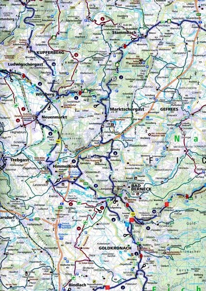 Produktbild: KOMPASS Fahrradkarte 3354 Fr&auml;nkische Schweiz, Kulmbach, Bayreuth, Amberg 1:70.000