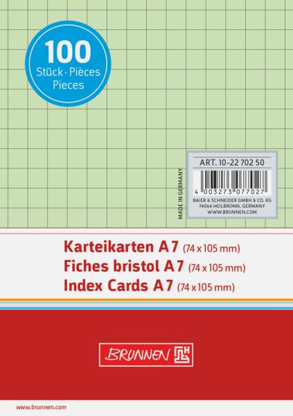 Produktbild: Brunnen Karteikarte A7 kar gn 100St