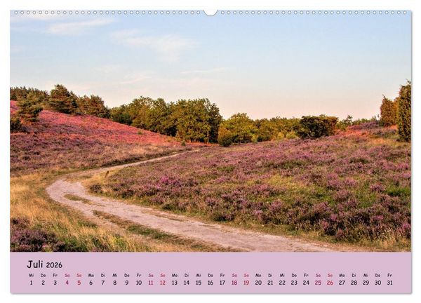 Produktbild: L&uuml;neburger Heide Wege (Wandkalender 2026 DIN A2 quer), CALVENDO Monatskalender