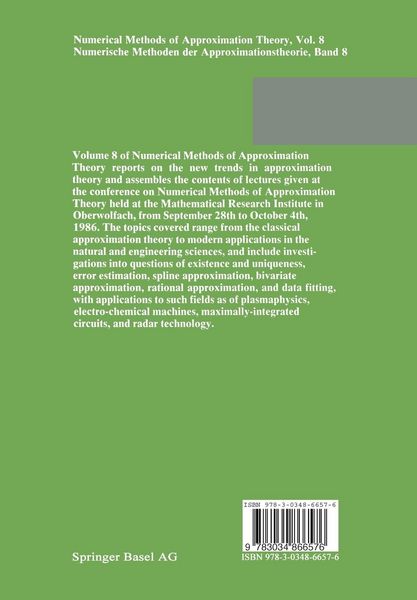 Produktbild: Numerical Methods of Approximation Theory/Numerische Methoden der Approximationstheorie