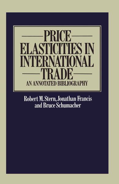 Produktbild: Price Elasticities in International Trade