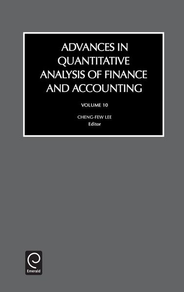 Produktbild: Advances in Quantitive Analysis of Finance and Accounting